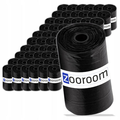 Zooroom Woreczki na psie odchody 600 szt. – 40 rolek, mocne i nieprzepuszczalne, czarne