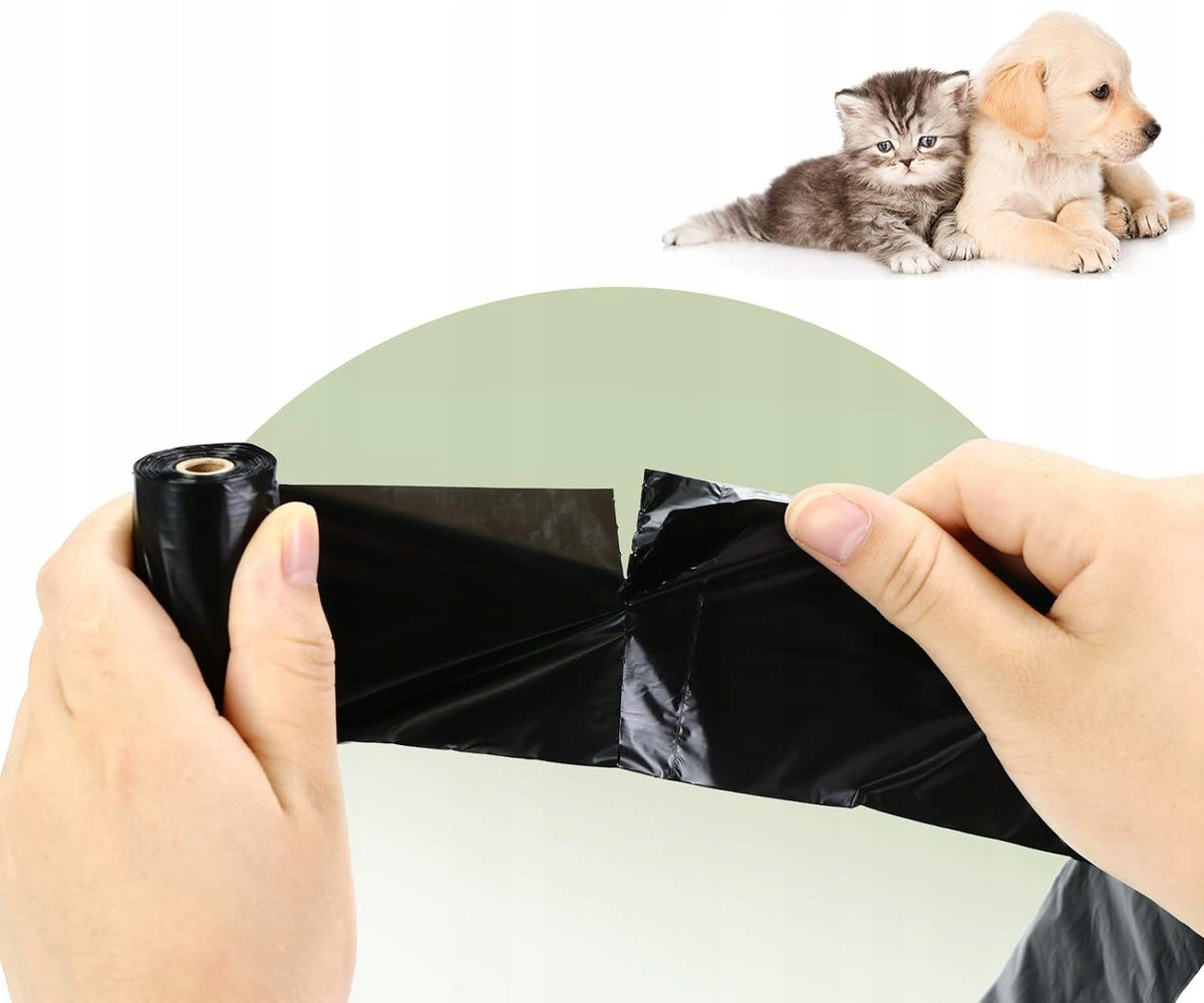 Anytech Worki na psie odchody 1000 szt. z etui – 22 × 30 cm, 50 rolek, czarne