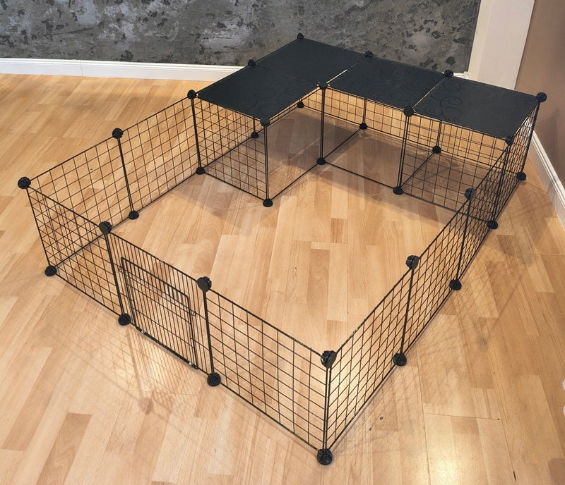 Nobo Kids Klatka piętrowa modułowa dla królika i świnki morskiej 72,5x72,5x108 cm – czarna