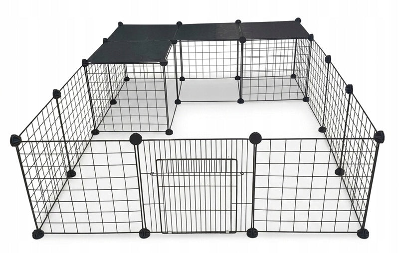 Nobo Kids Klatka piętrowa modułowa dla królika i świnki morskiej 72,5x72,5x108 cm – czarna