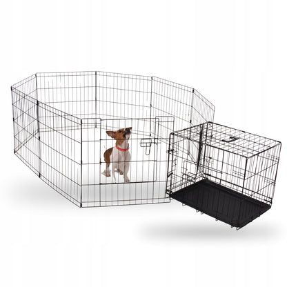 Oh!dog Kojec dla psa i szczeniąt 8 przęseł 60 cm, stal proszkowana, składany – rozmiar M