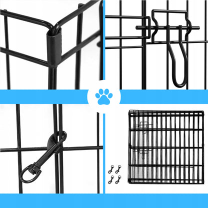 Oh!dog Kojec dla psa i szczeniąt 8 przęseł 60 cm, stal proszkowana, składany – rozmiar M