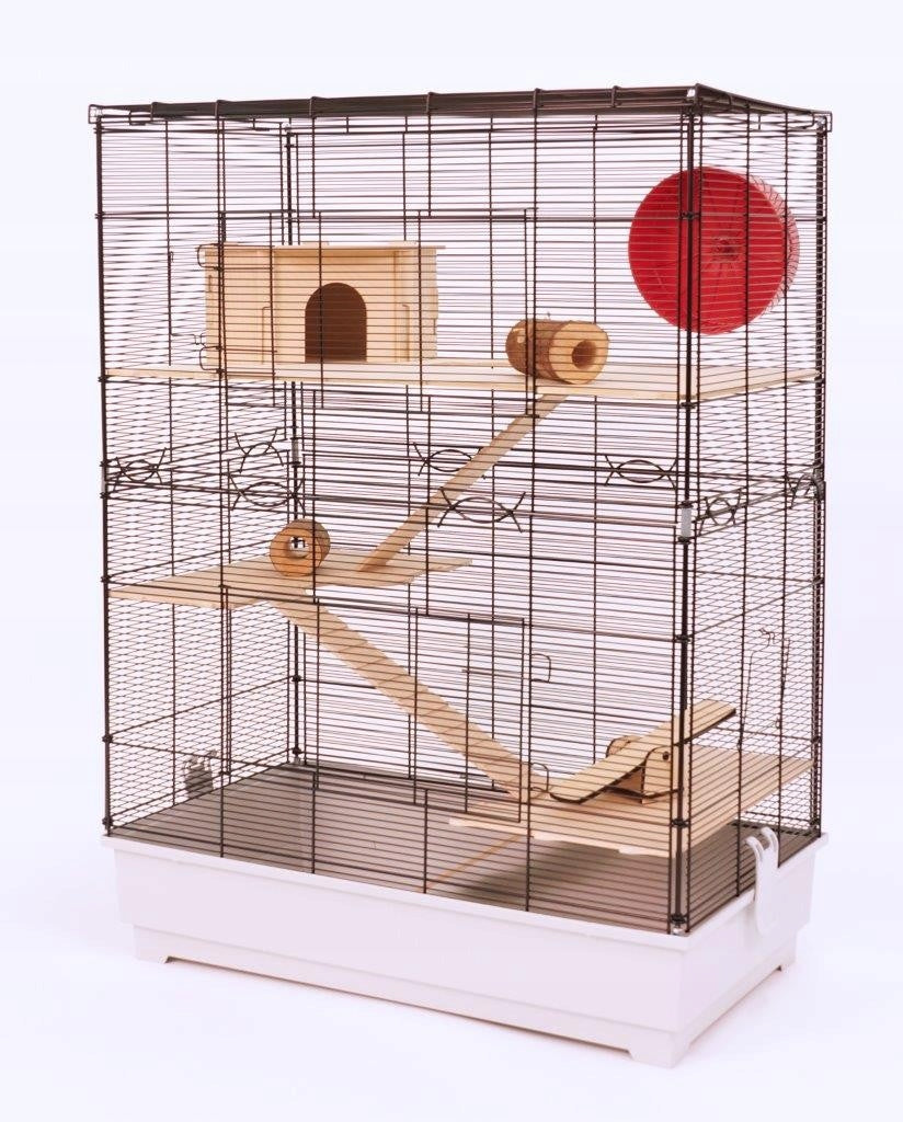 Pet Products Industries wysoka klatka dla szczura i koszatniczki 76 x 44 x 101 cm z piętrami – czarna