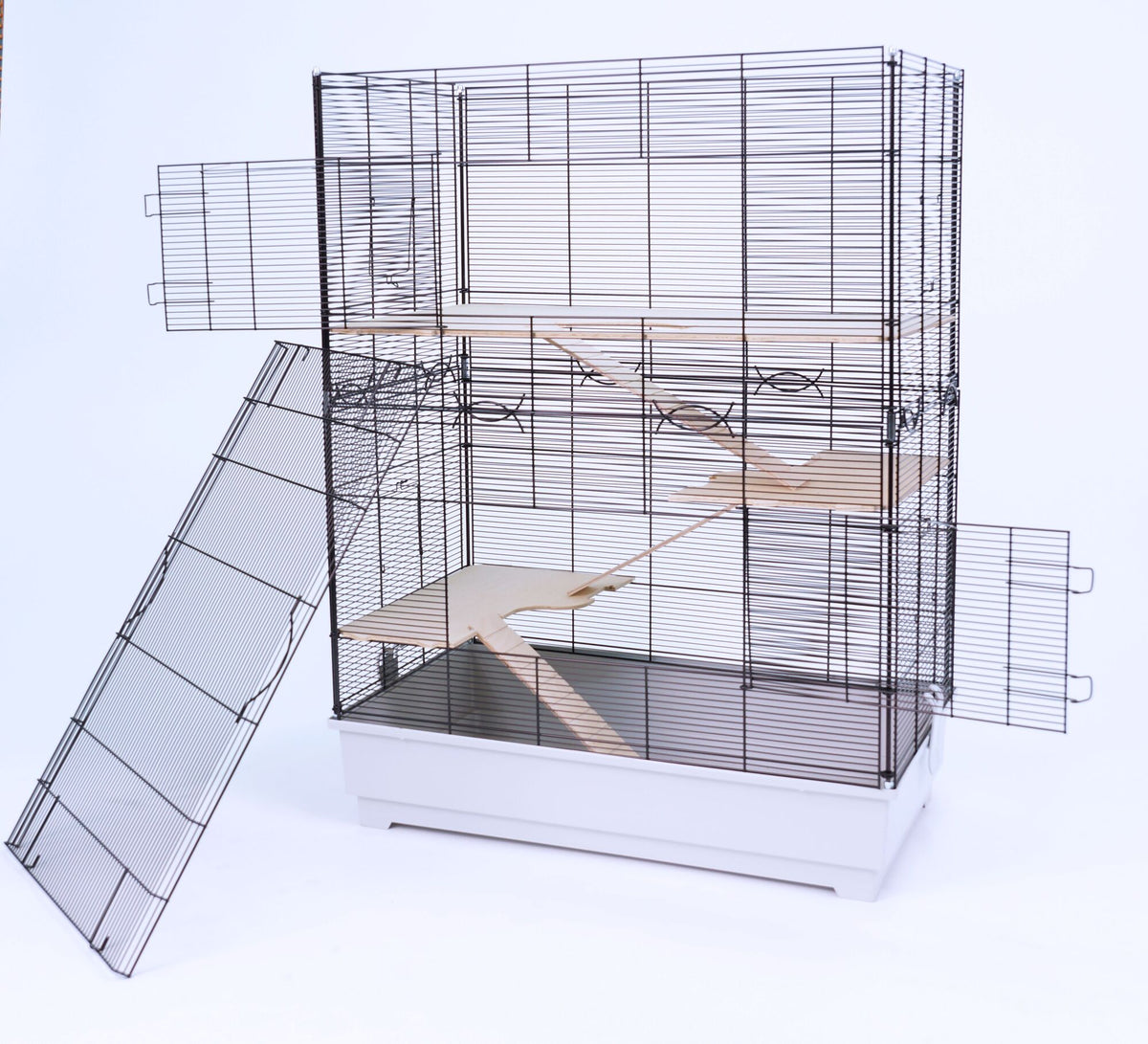 Pet Products Industries wysoka klatka dla szczura i koszatniczki 76 x 44 x 101 cm z piętrami – czarna
