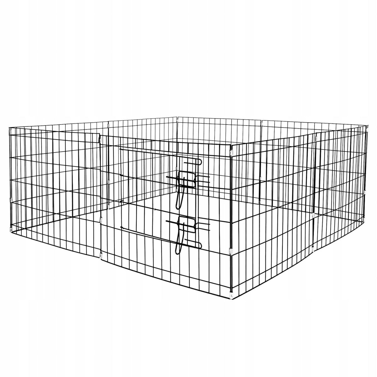 Springos Kojec dla psa metalowy 160 x 160 x 60 cm, 8 ścianek z bramką – czarny
