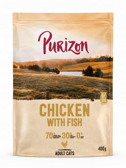 Purizon sucha karma dla kota bez zbóż 3 x 400 g – zestaw trzech smaków, dorosłe koty