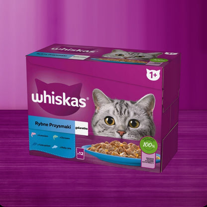 Whiskas mokra karma dla kota w galaretce 12 x 85 g – rybne smaki, bezzbożowa