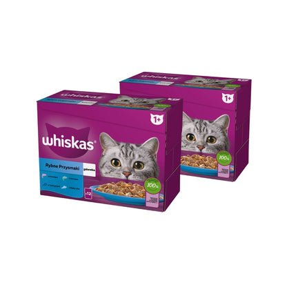 Whiskas mokra karma dla kota w galaretce 12 x 85 g – rybne smaki, bezzbożowa