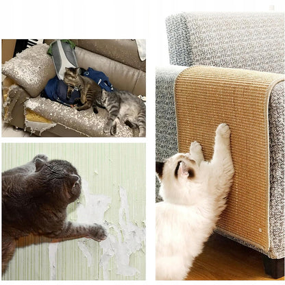 Maty do drapania dla kota z sizalu 50 × 25 cm – zestaw 3 szt., ochrona mebli, brązowe