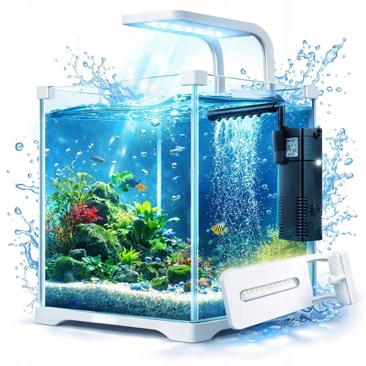 Kruger Meier Shrimp!One Pro akwarium 10 l z filtrem i lampą LED – zestaw krewetkarium