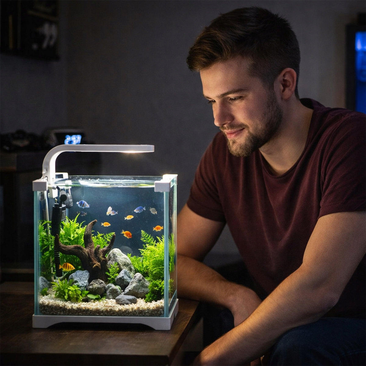 Kruger Meier Shrimp!One Pro akwarium 10 l z filtrem i lampą LED – zestaw krewetkarium