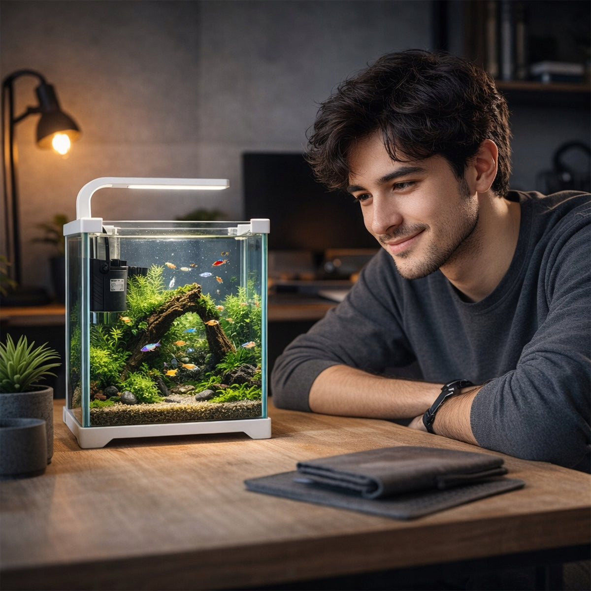 Kruger Meier Shrimp!One Pro akwarium 10 l z filtrem i lampą LED – zestaw krewetkarium