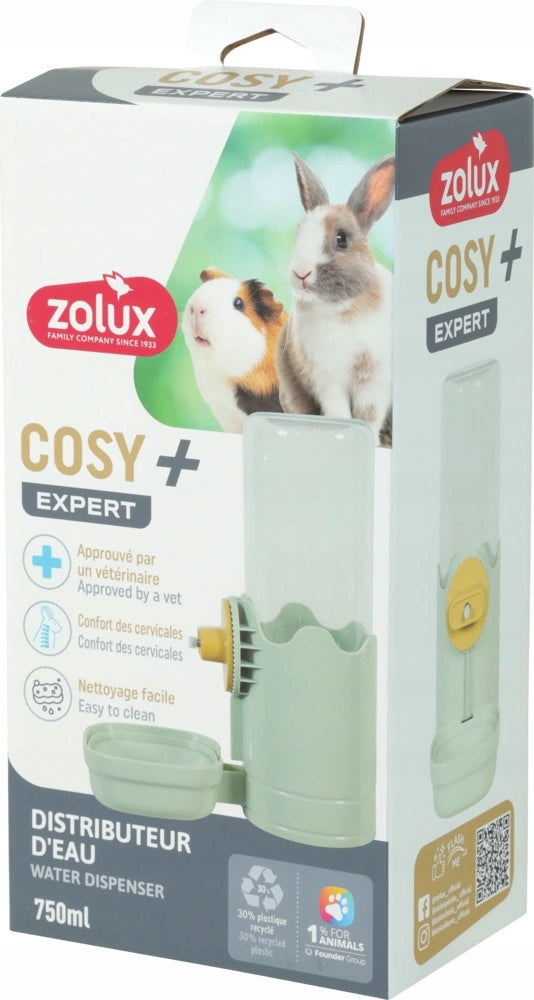 Zolux Cosy poidło miseczkowe dla królika i kawii 750 ml z sitkiem filtrującym – zielone