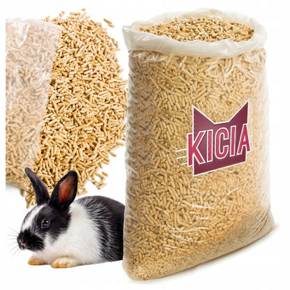 KICIA Żwirek drewniany sosnowy 25 l – pellet 6 mm dla kota, królika i gryzoni