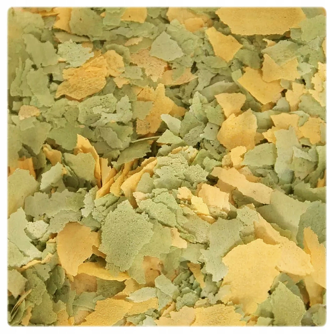 Glopex zestaw pokarmów płatkowanych dla ryb 3 × 1000 ml – Vegetal, Basic, Eigelb