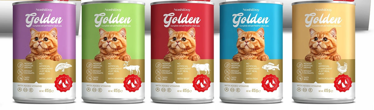 Golden Cat mokra karma dla kota z wołowiną w puszkach 415 g – dla kotów i kociąt