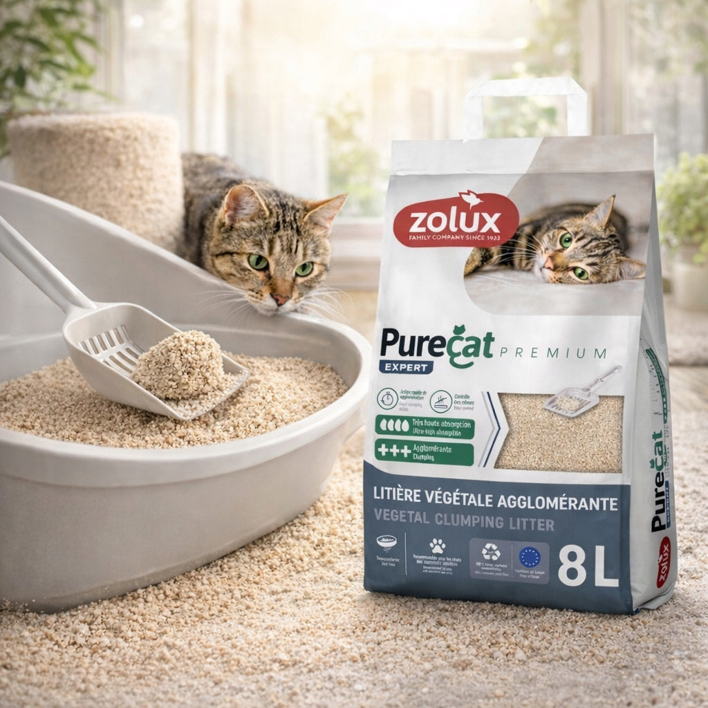 Zolux Purecat Premium żwirek kukurydziany zbrylający dla kota 2 x 8 l – bezpyłowy