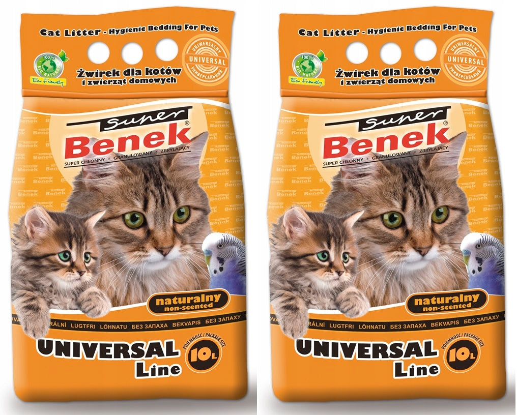 Super Benek Żwirek dla kota bentonitowy 20 l zbrylający, bezzapachowy – uniwersalny
