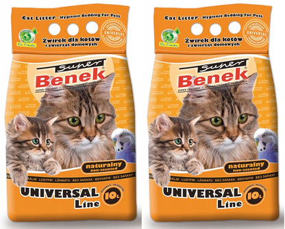 Super Benek Żwirek dla kota bentonitowy 20 l zbrylający, bezzapachowy – uniwersalny