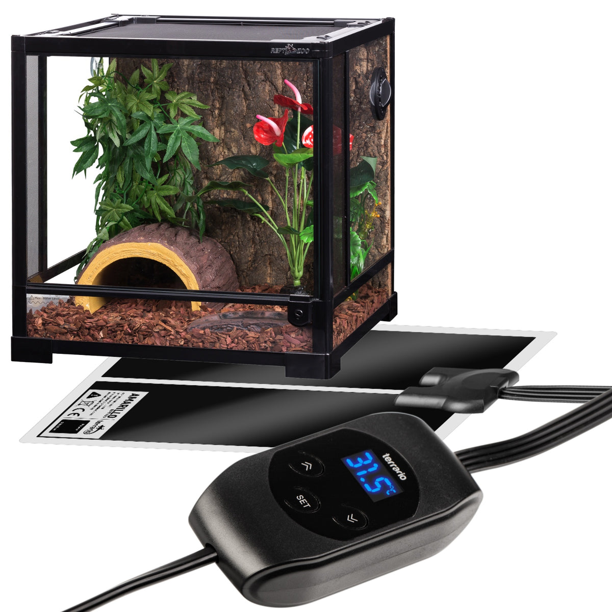 Terrario Amarillo mata grzewcza do terrarium 28 W z termostatem LCD – 53 x 28 cm