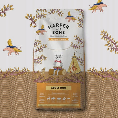 HARPER & BONE karma sucha dla psa bezzbożowa 12 kg, 51% mięsa – wieprzowina z dzikiem