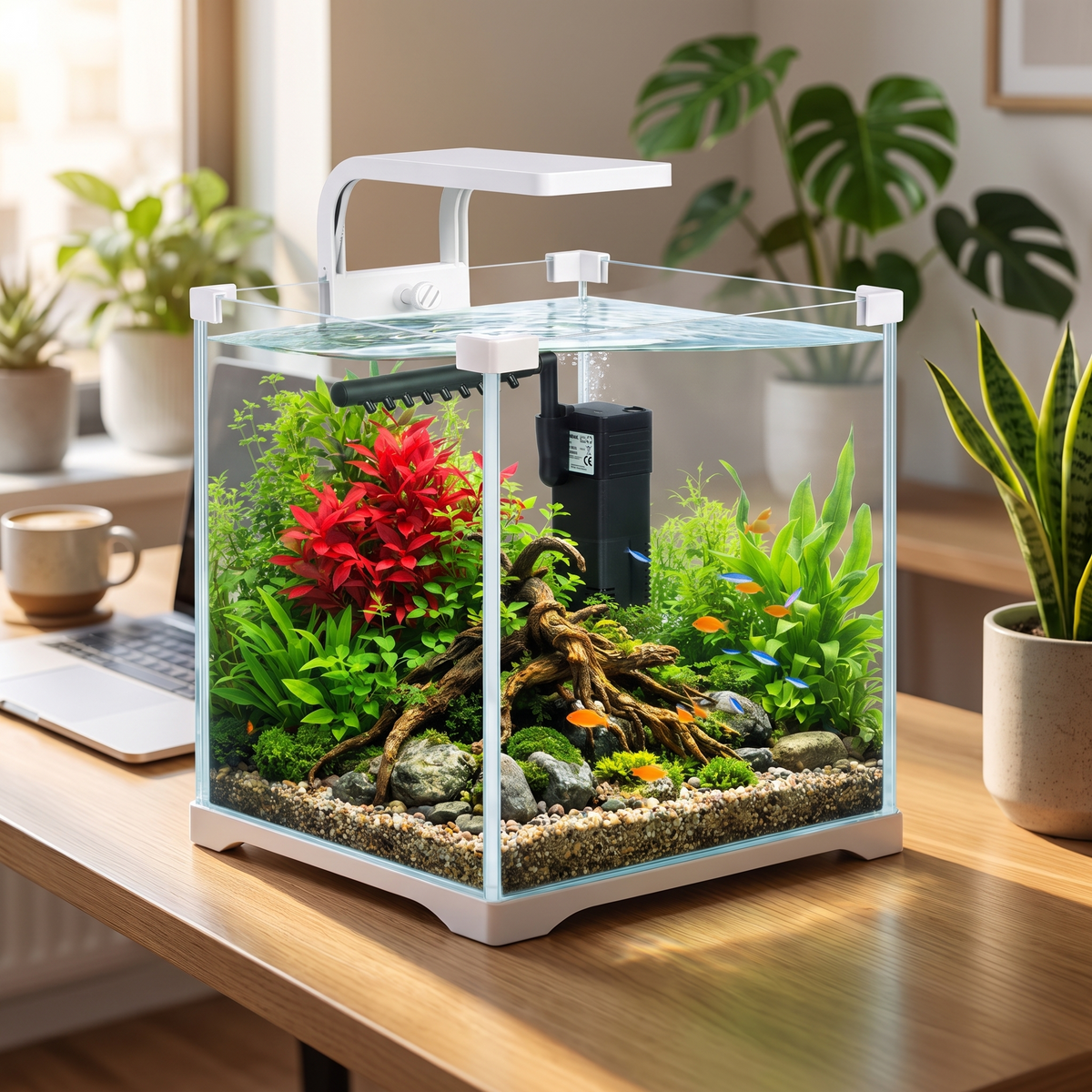 Kruger Meier Shrimp!One Pro akwarium 10 l z filtrem i lampą LED – zestaw krewetkarium