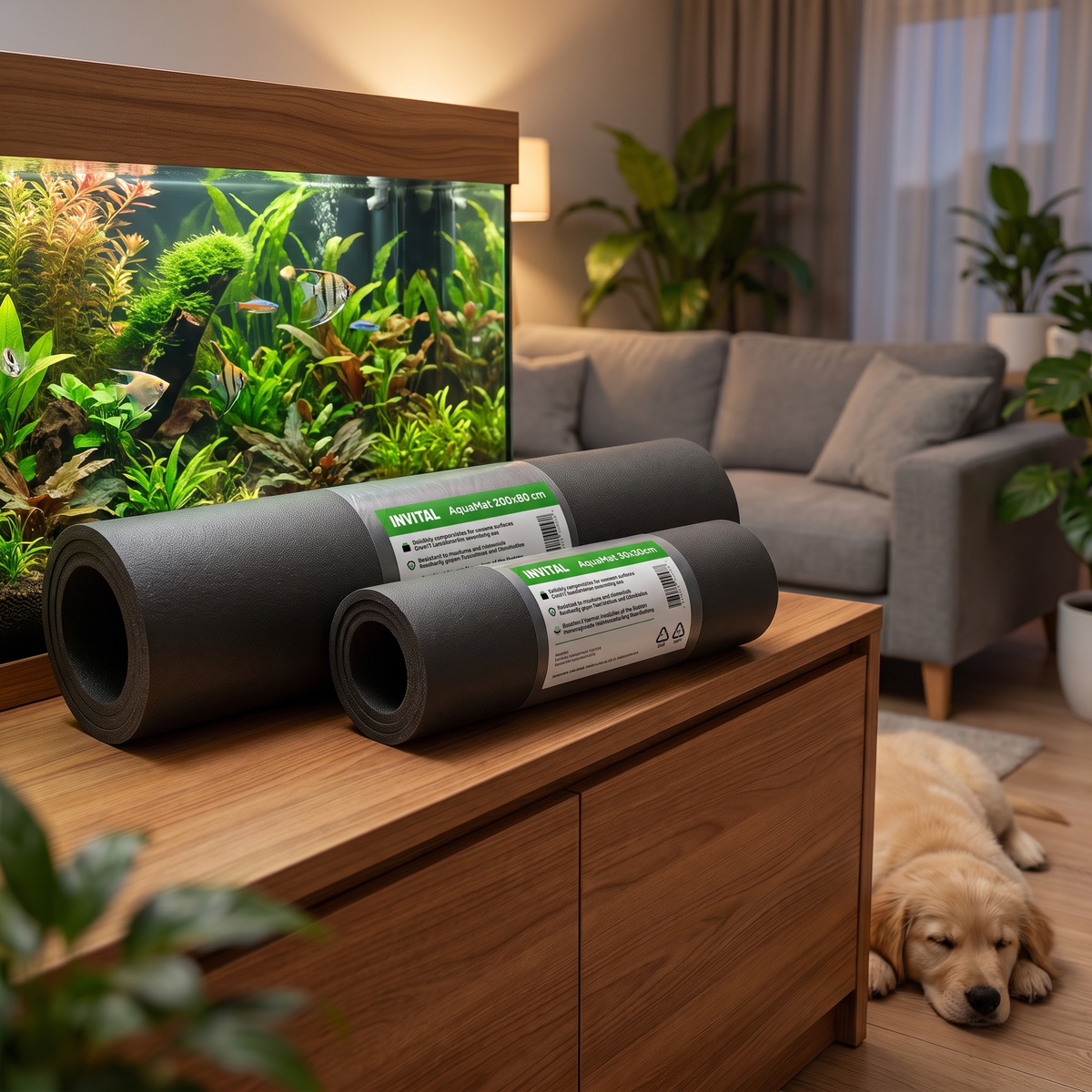 Invital AquaMat mata pod akwarium 120x40 cm z polietylenu XPE, do terrarium – czarna