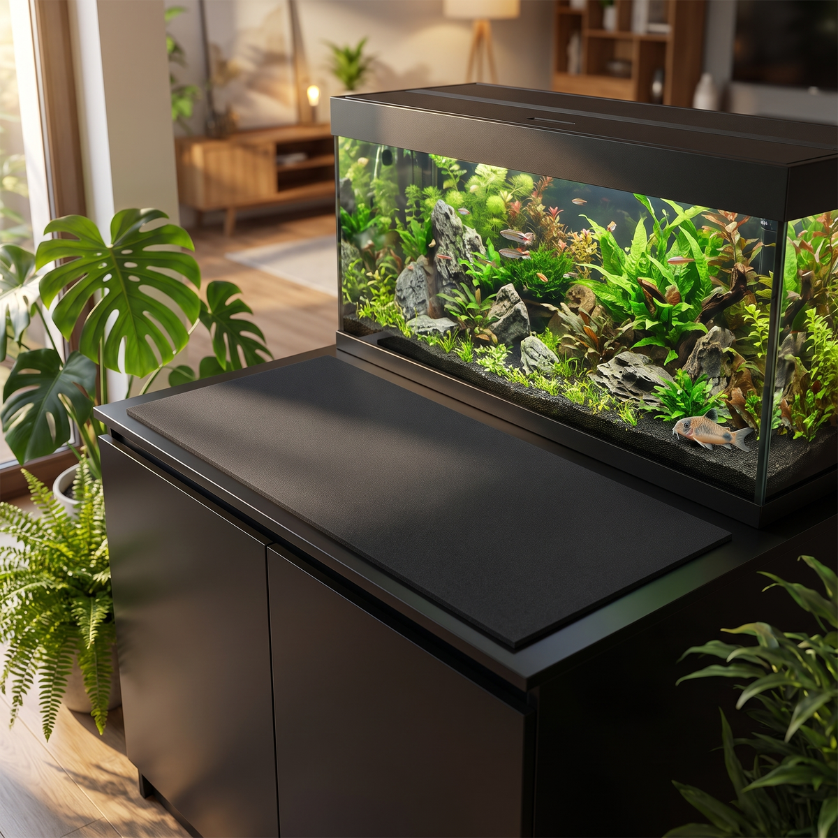Aquael Mata pod akwarium 40 x 25 cm – podkładka amortyzująca z pianki, grubość 4 mm, czarna