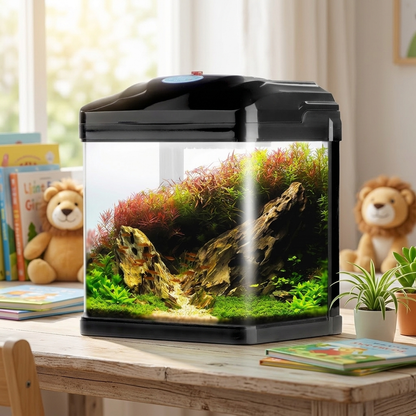 SunSun Pika-Pika AquaKids akwarium 3 l dla dziecka z filtrem i oświetleniem LED – czarne