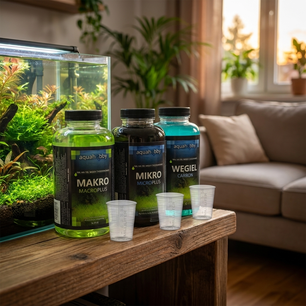 Aqua Hobby nawozy do akwarium roślinnego 3 x 500 ml – makro, mikro i węgiel w płynie