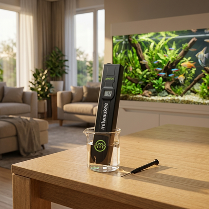 Milwaukee pH600 AQ miernik pH do akwarium z wyświetlaczem LCD i kalibracją – tester