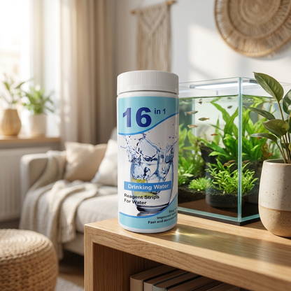 TD Stones Paski testowe do wody 16w1, 50 szt. – test pH, chloru i azotanów do akwarium