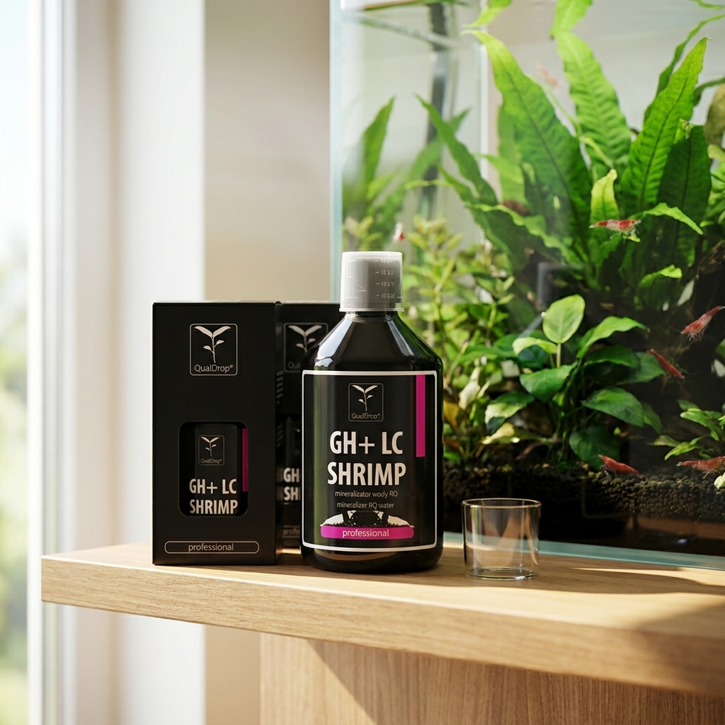 QualDrop GH+LC Shrimp mineralizator wody RO dla krewetek Caridina 500 ml – w płynie z dozownikiem