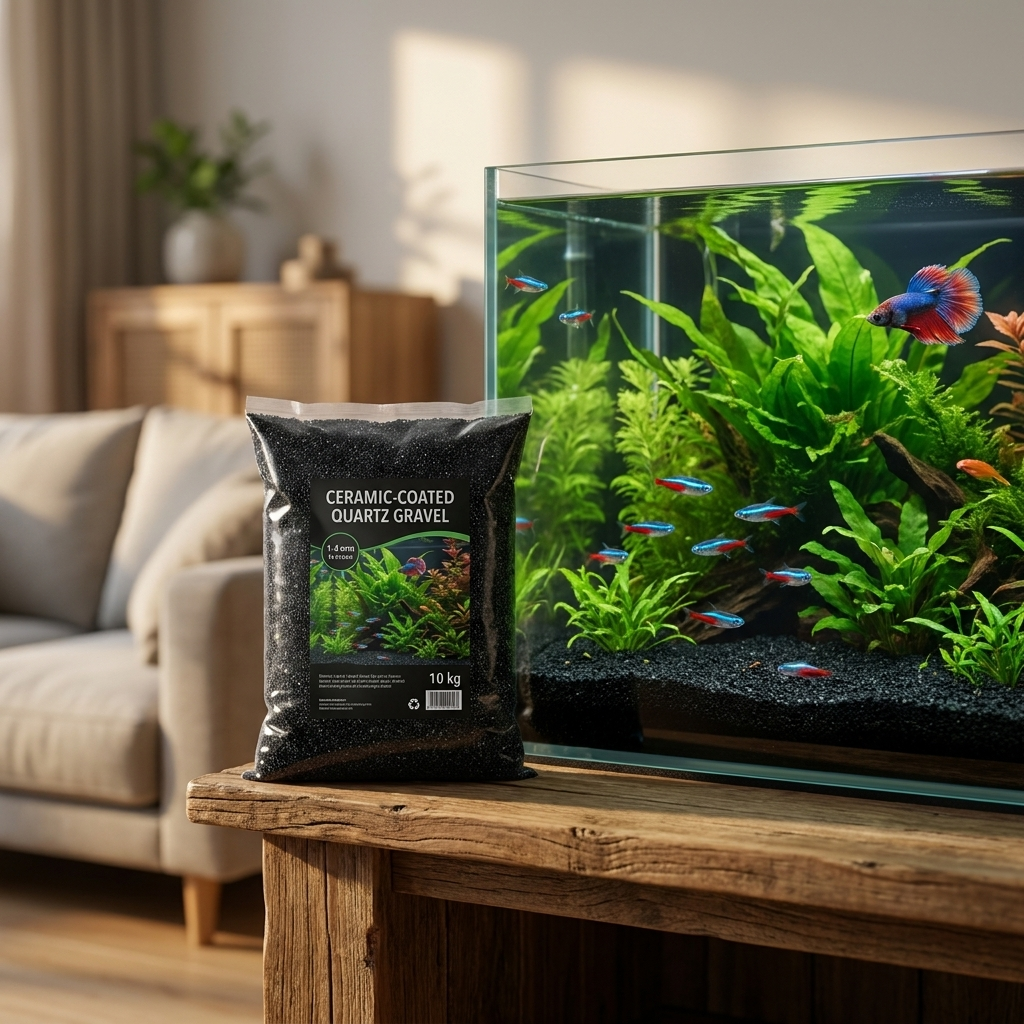 AquaDream Czarny żwirek do akwarium 1-2 mm 10 kg – kwarc z powłoką ceramiczną