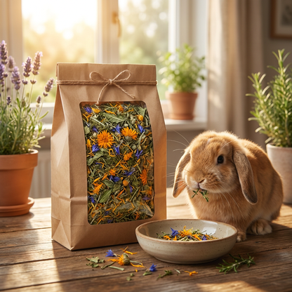 Mieszanka ziołowa dla królika 1 kg – bezzbożowa karma bez cukru, naturalne zioła