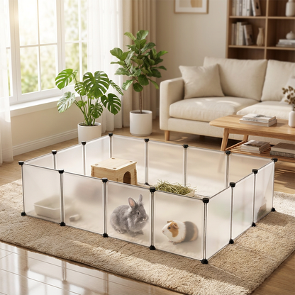 NUXIE Kojec modułowy dla królików i gryzoni 143 x 73 cm – stalowy, składany wybieg