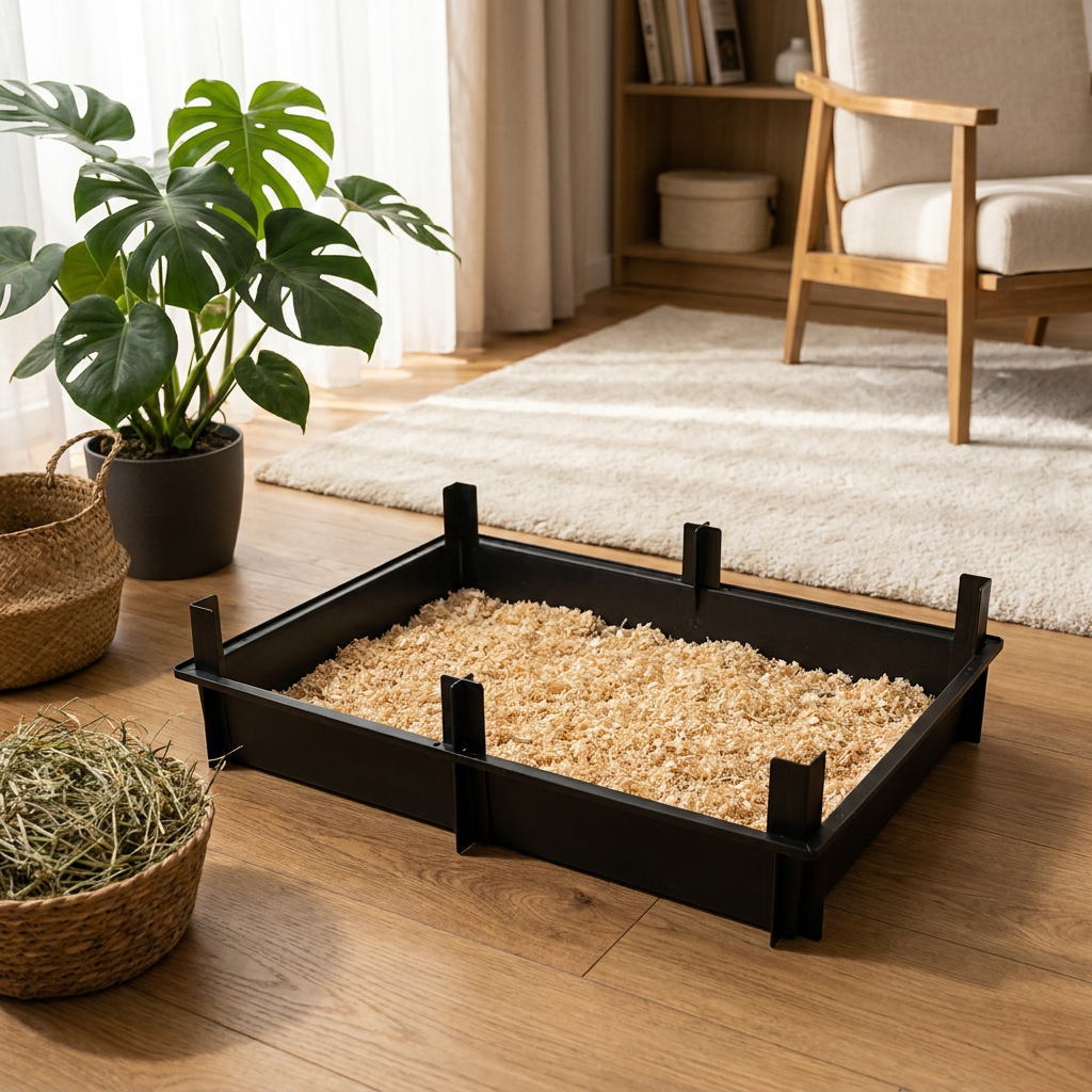 Kuweta do klatki modułowej 2x3 kratki 35x35 cm z polipropylenu – dno do kojca, czarna