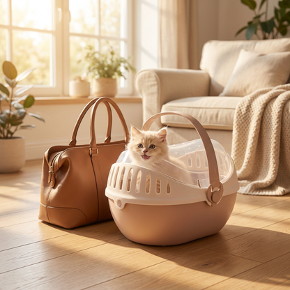 Savic Elmo transporter dla gryzoni i królika 36 x 28 x 22 cm, otwierany od góry – champagne pink