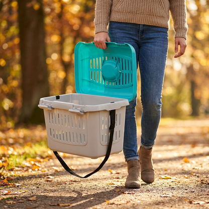 Trixie Transporter dla kota i psa do 5 kg Midi-Capri otwierany od góry – szaro-turkusowy
