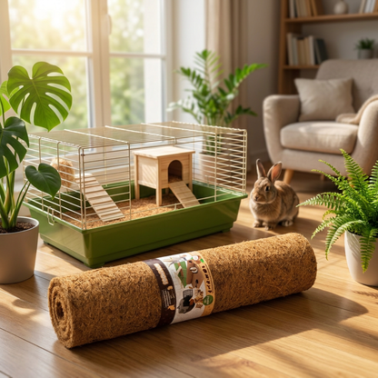 FloraZoo Mata kokosowa 100x50 cm do klatki i kojca dla królika i gryzoni – do przycięcia