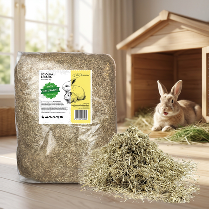 Ściółka lniana dla gryzoni i królików 30 l, 3 kg – naturalna, odpylona, biodegradowalna