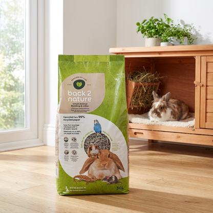 Back 2 Nature żwirek papierowy 30 l dla gryzoni i królików – bezpyłowy pellet z recyklingu