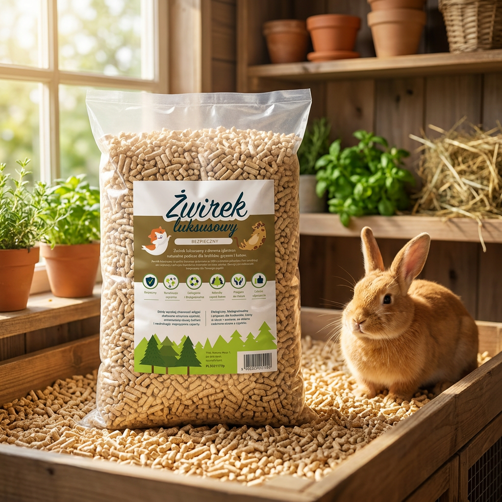 TI-VO Żwirek drewniany pellet 20 l dla królika, gryzoni i kota – ekologiczny, 12 kg