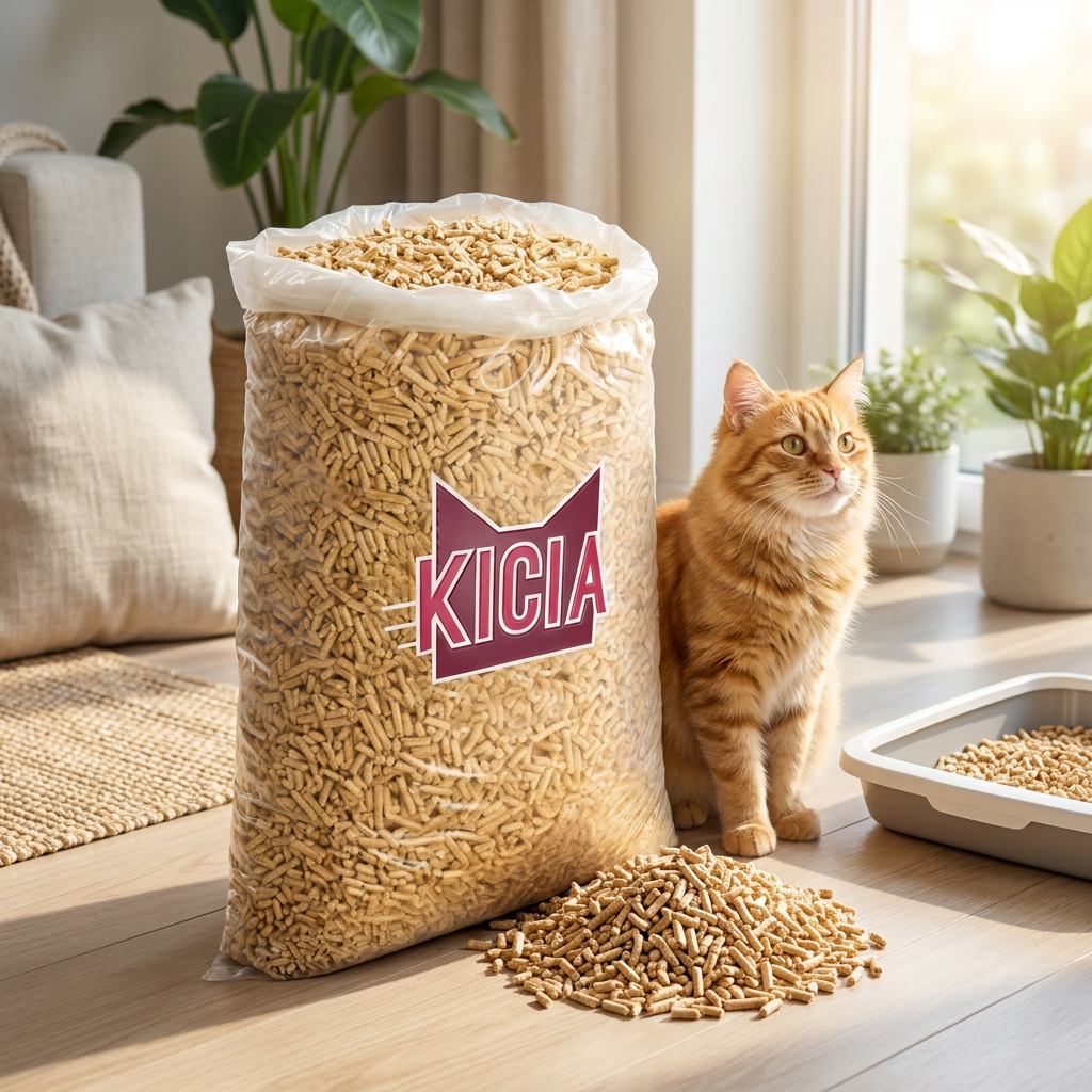 KICIA Żwirek drewniany sosnowy 25 l – pellet 6 mm dla kota, królika i gryzoni