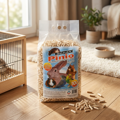 Super Pinio Light pellet drewniany 10 l – granulowane podłoże dla gryzoni i królików