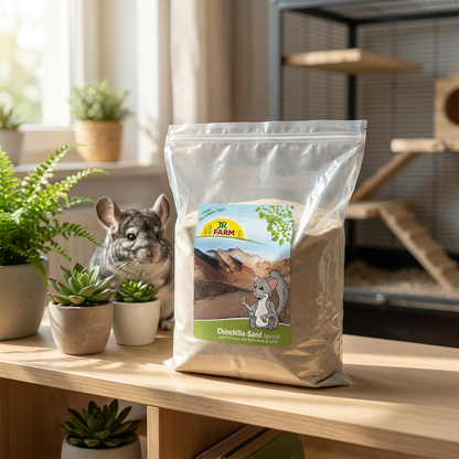 JR Farm Piasek do kąpieli dla szynszyli 4 kg – sepiolit z glinką, bez kwarcu