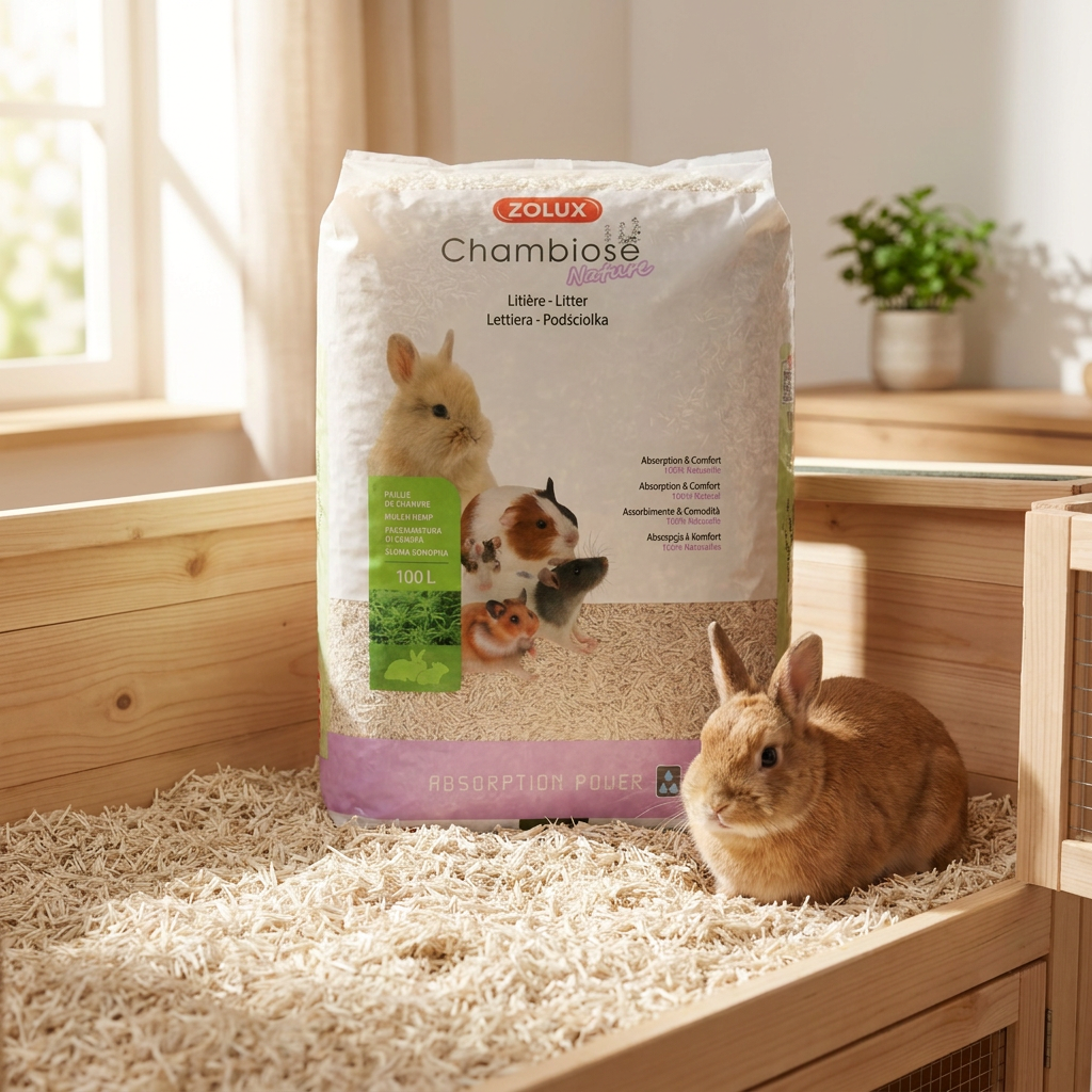 ZOLUX Chambiose Nature ściółka konopna dla królika i gryzoni 100 l – naturalna, biodegradowalna