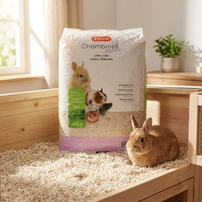 ZOLUX Chambiose Nature ściółka konopna dla królika i gryzoni 100 l – naturalna, biodegradowalna