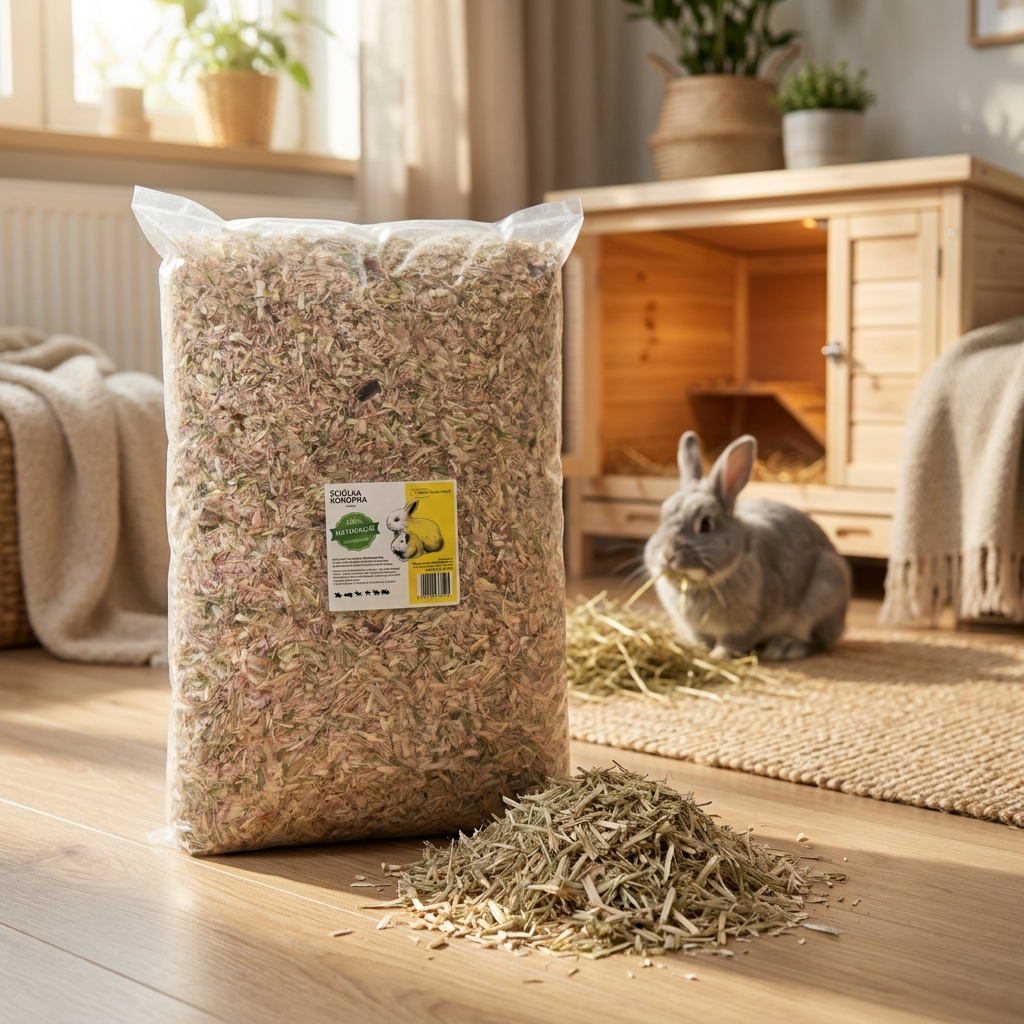 Ściółka konopna dla gryzoni i królików 30 l, 3 kg – bezpyłowa, chłonna, biodegradowalna