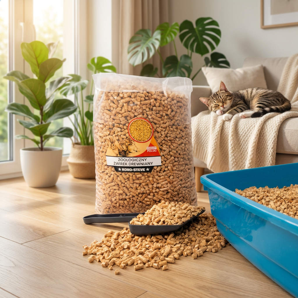 ŚwiatEka Żwirek drewniany pellet 30 kg dla kota i gryzoni – drewno iglaste, 75 l